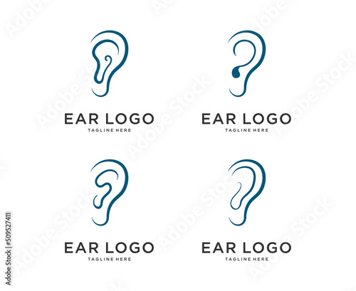 Ear Hearing Logo design vectoe icon Template