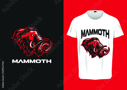 Mammoth elephant mascot in detail vector illustration for logo, shirt, print, posters, apparel, and other uses