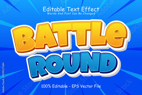 Battle round editable Text effect 3 Dimension Emboss cartoon style