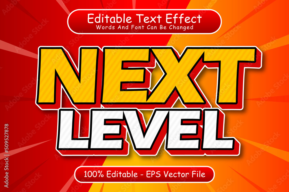 Next level editable Text effect 3 Dimension Emboss cartoon style