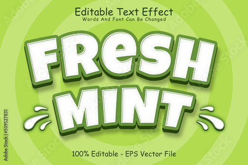 Fresh mint editable Text effect 3 Dimension Emboss modern style