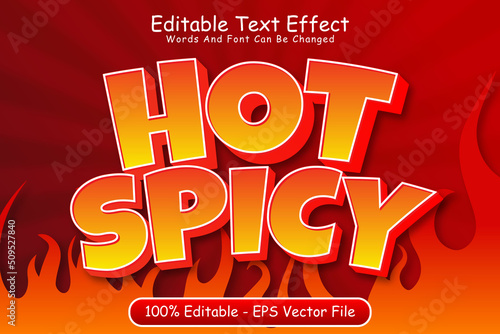 Hot spicy editable Text effect 3 Dimension Emboss cartoon style