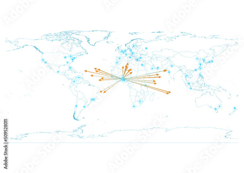 Export concept map for Togo, vector Togo map  on white background suitable for export concepts. File is suitable for digital editing and large size prints.