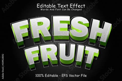Fresh fruit editable Text effect 3 Dimension Emboss modern style