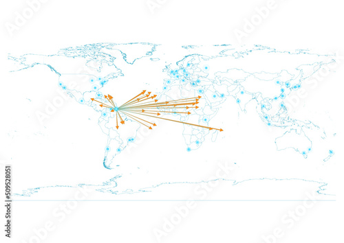 Export concept map for Trinidad and Tobago, vector Trinidad and Tobago map  on white background suitable for export concepts. File is suitable for digital editing and large size prints.