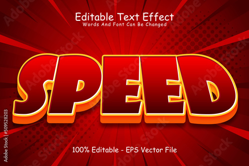 Speed editable Text effect 3 Dimension Emboss cartoon style