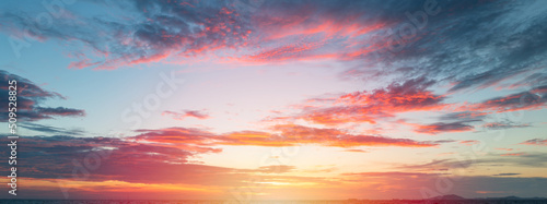 Sunset sky background,Landscape blue sky with clouds nature concept for cover banner background.