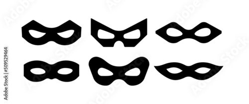 Print op canvas Carnival mask for bandit or superhero vector icon set