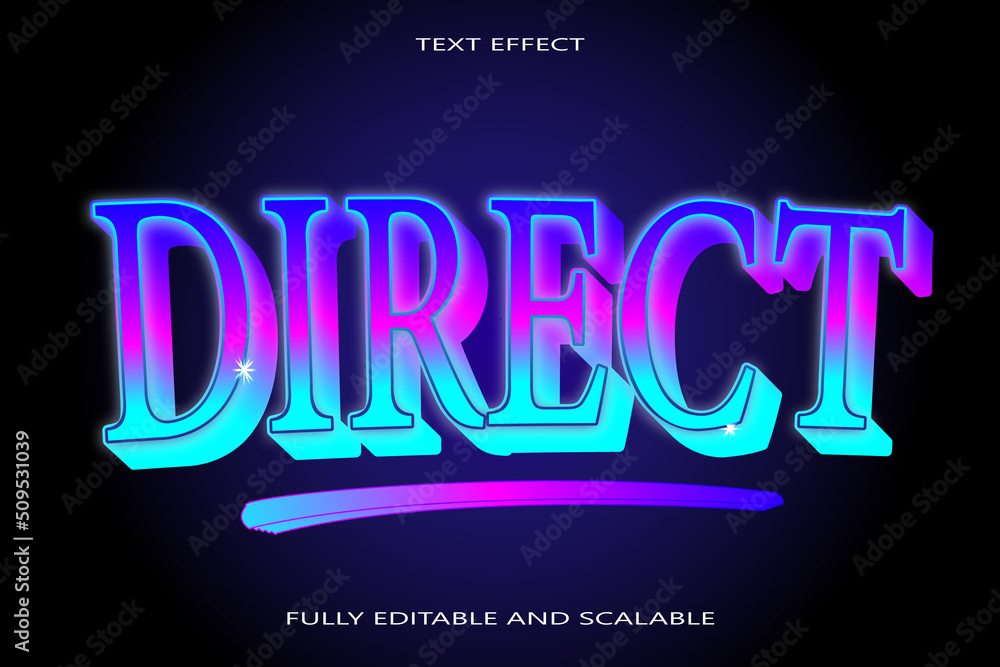 Direct editable Text effect 3 Dimension emboss neon style Direct editable Text effect 3 Dimension emboss neon style