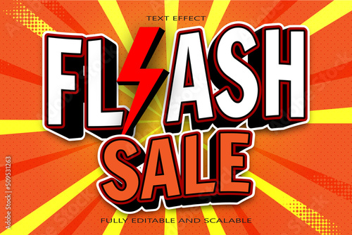 Flash Sale Editable Text effect 3 Dimension emboss Cartoon style