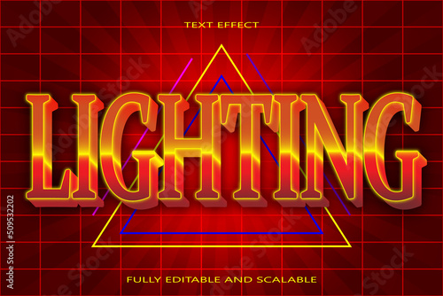 Lighthing Editable Text effect 3D emboss retro style