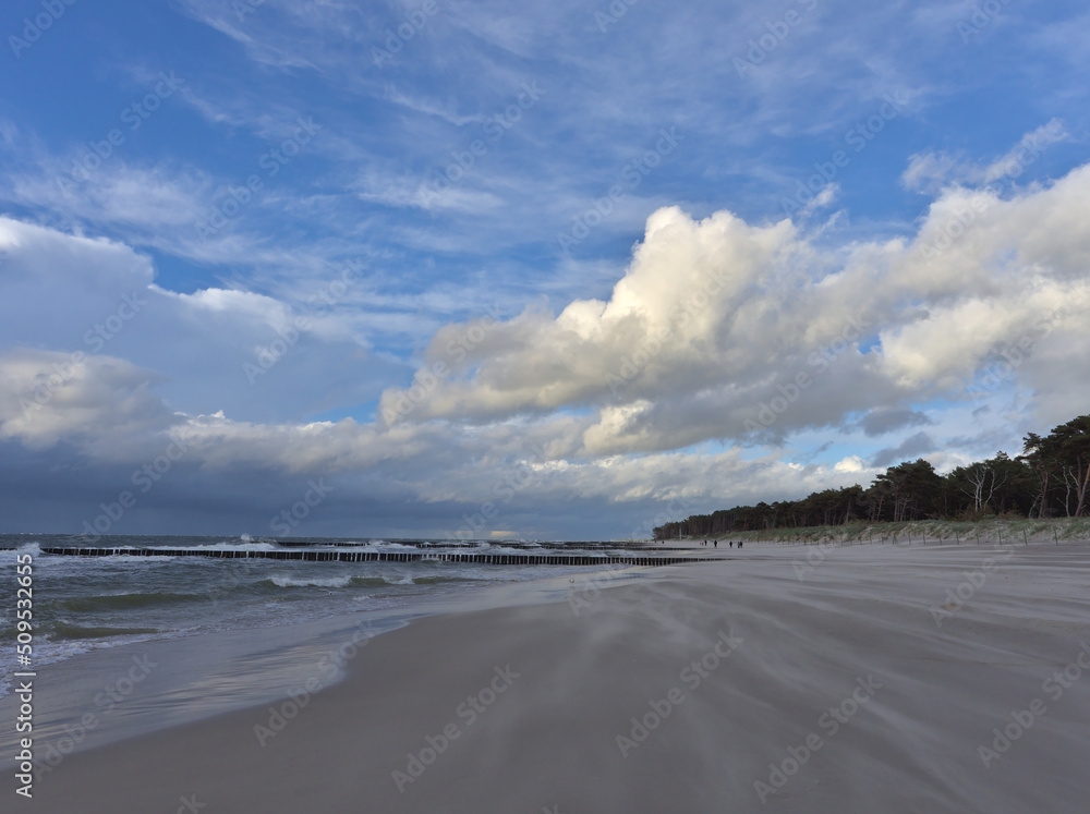 Beach in Dźwirzyno on the Baltic Sea in Poland Beach in Dźwirzyno on the Baltic Sea in Poland