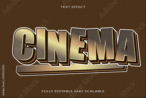 Cinema editable Text effect 3 Dimension emboss vintage style