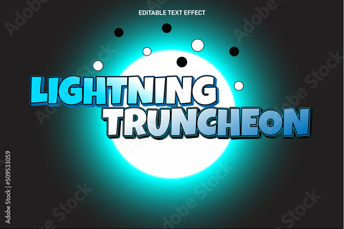 Lightning truncheon editable Text effect 3 Dimension emboss neon style