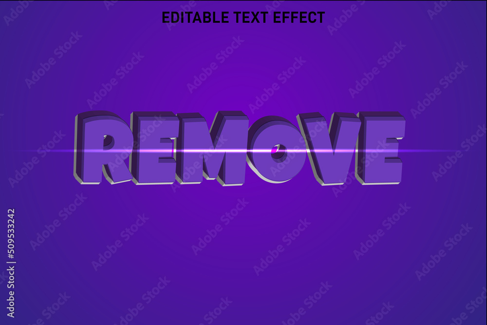 Fototapeta premium Remove editable Text effect 3 Dimension emboss simple style