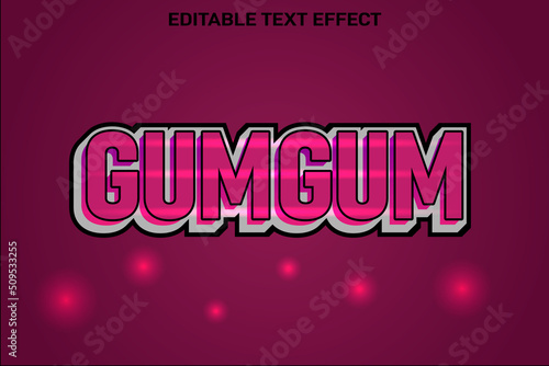 Gum gum editable Text effect 3 Dimension emboss modern style