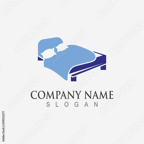 Bed Minimalist Logo image Design Icon Vector