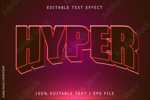Hyper editable Text effect 3 Dimension emboss modern style