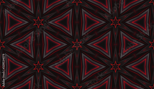 Red And Black Geometric Motion Seamless Background Pattern 