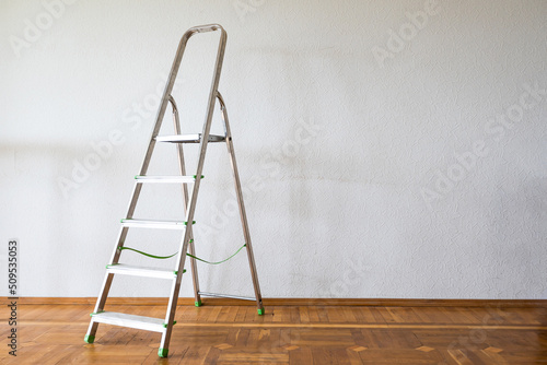 Stepladder in room. Interior renovation