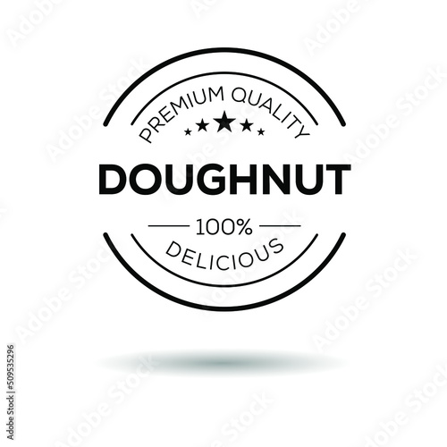 Creative (Doughnut) logo, Doughnut sticker, vector illustration.