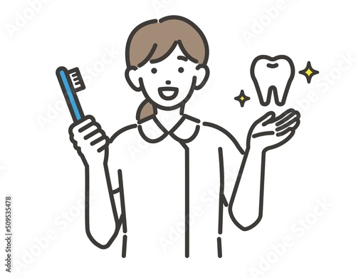 歯医者や歯科衛生士の上半身のベクターイラスト素材／ デンタルクリニック／歯医者