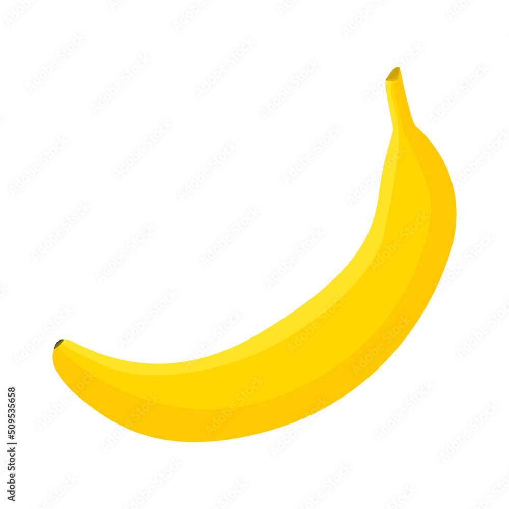 Sweet banana vegan fruit vector flat isolated illustration
