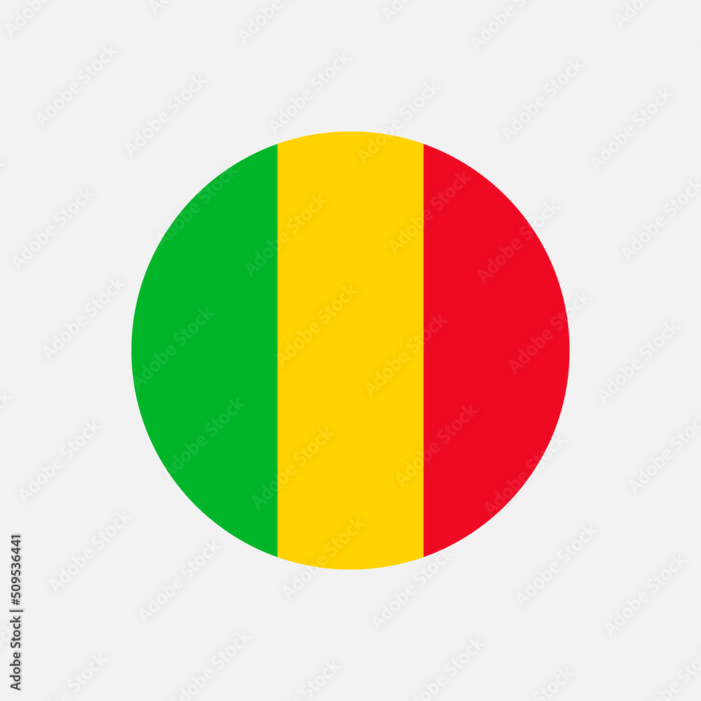 Country Mali. Mali flag. Vector illustration.