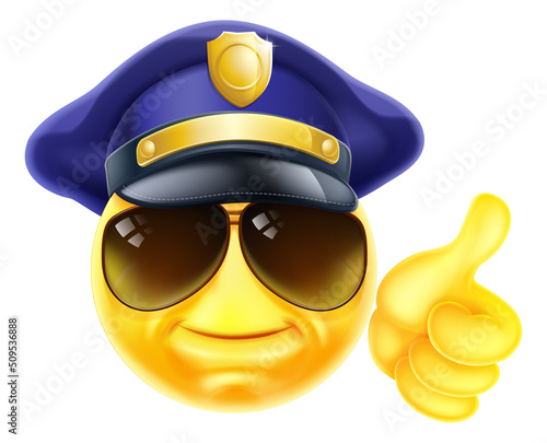 Happy Policeman Emoticon Em...