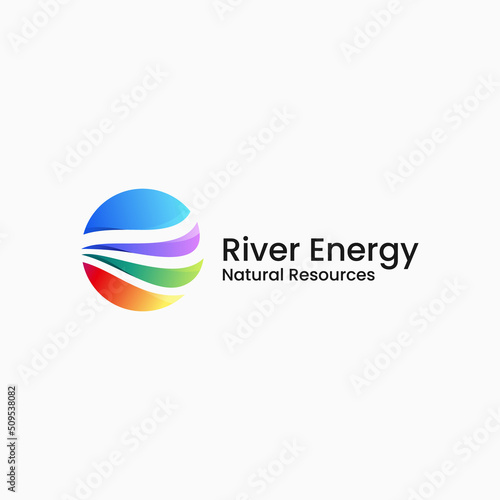 Free Download Vector Logo Illustration River Energy Gradient Colorful Style. - GFXLoad