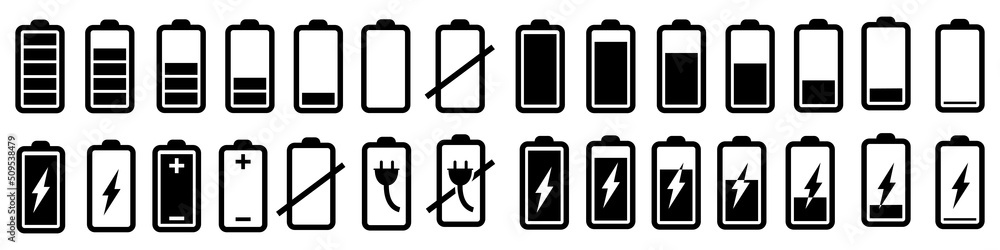 Battery charge icon vector. indicator battery illustration symbol. accumulator logo. - obrazy, fototapety, plakaty 