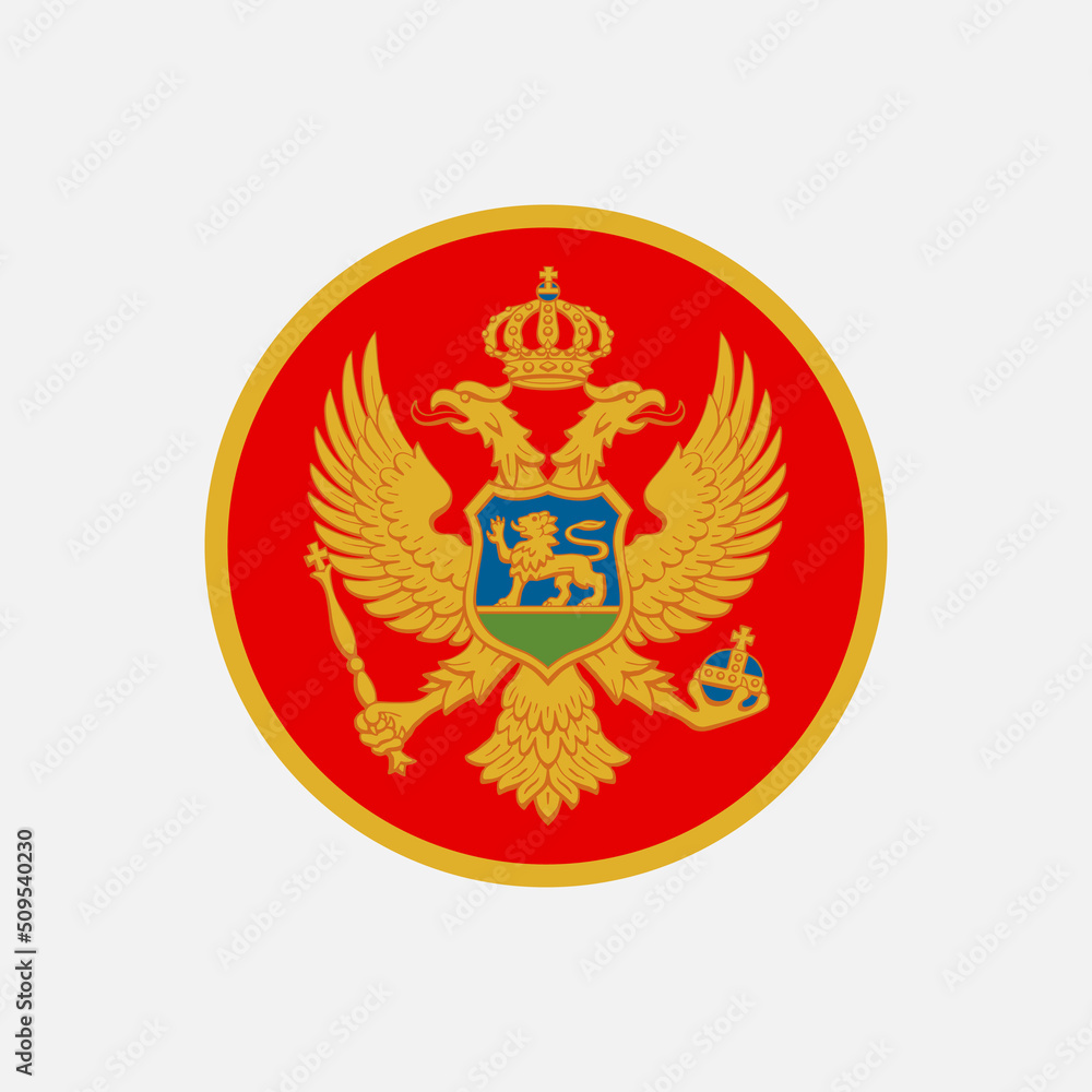 Country Montenegro. Montenegro flag. Vector illustration. Country Montenegro. Montenegro flag. Vector illustration.