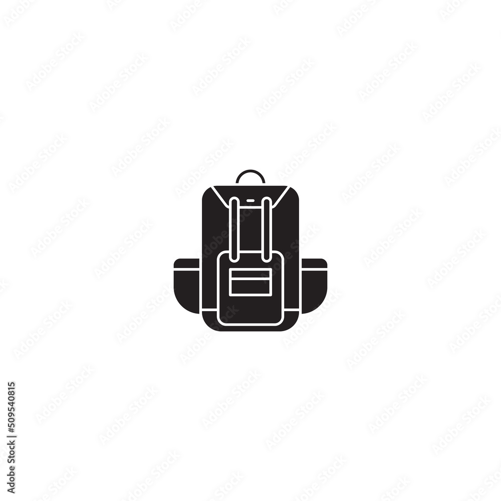 Obraz premium Adobe Illustrator ArtworkBackpack glyph icon. glyph style sign for mobile concept and web design. Backpack glyph vector icon. Symbol, logo illustration. Vector graphic