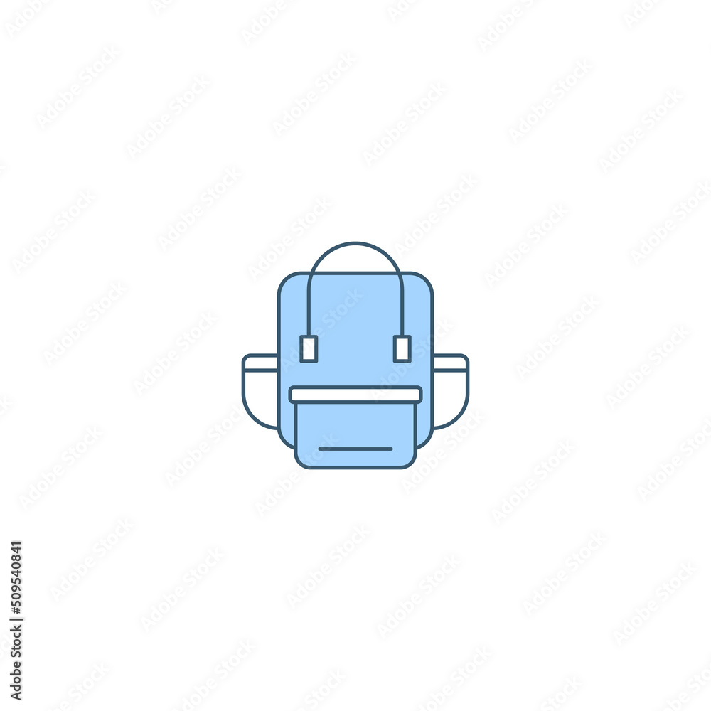 Backpack filled line icon. linear style sign for mobile concept and web design. Backpack filled line vector icon. Symbol, logo illustration. Vector graphic Backpack filled line icon. linear style sign for mobile concept and web design. Backpack filled line vector icon. Symbol, logo illustration. Vector graphic