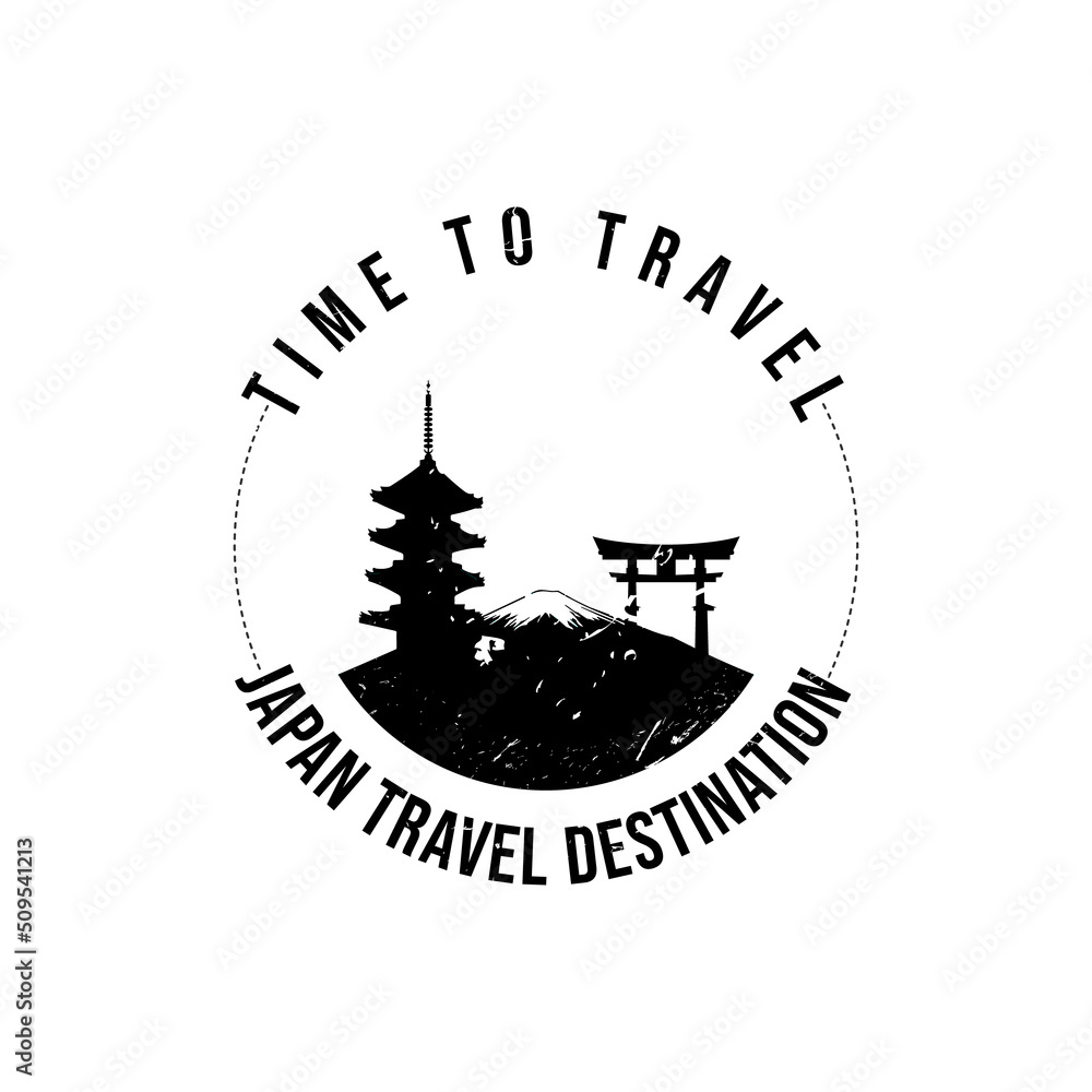 Japan travel destination grunge rubber stamp vector