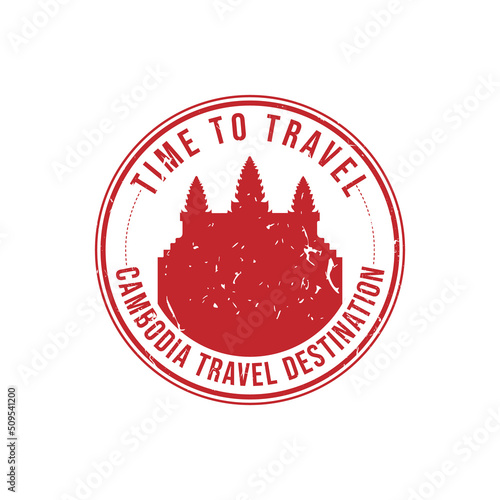  Cambodia travel destination grunge rubber stamp vector