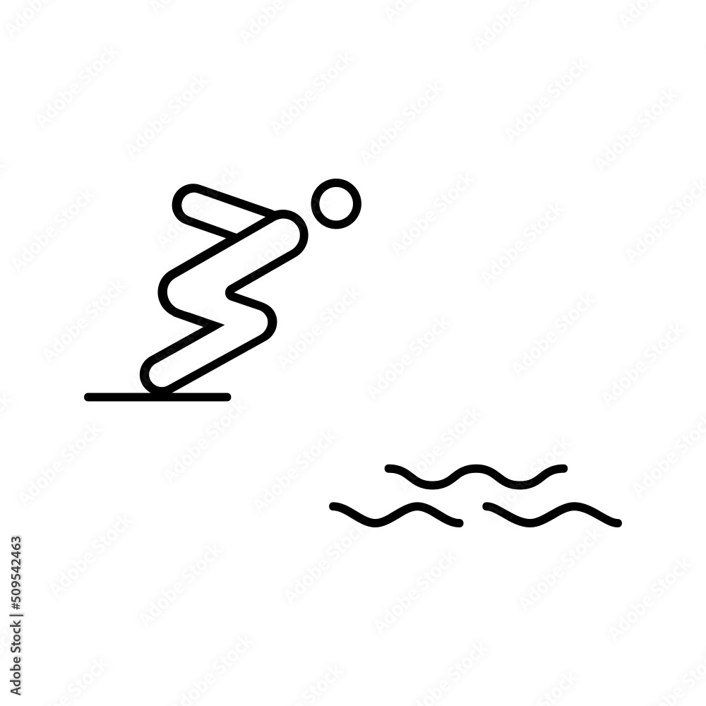 Black line icon for Dive in Icon Black line icon for Dive in Icon