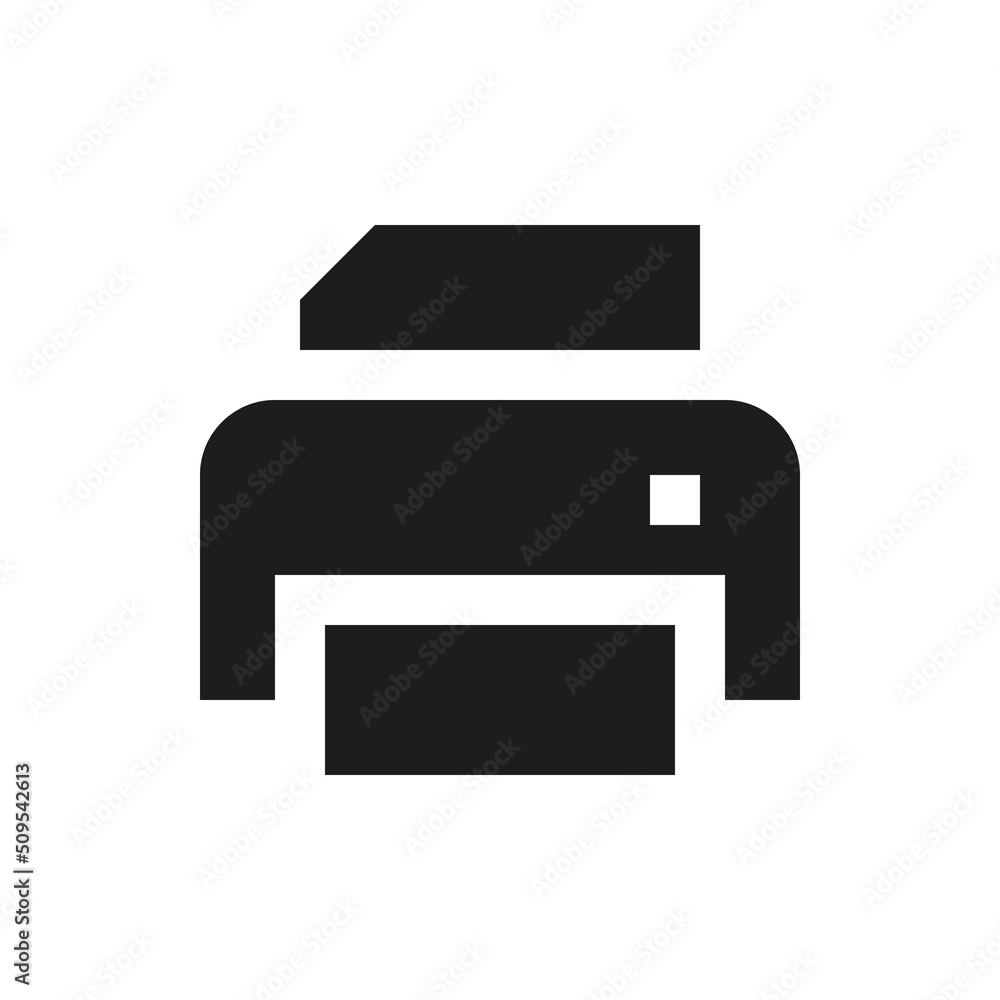 Print document solid icon. Page printing glyph vector symbol. Print document solid icon. Page printing glyph vector symbol.