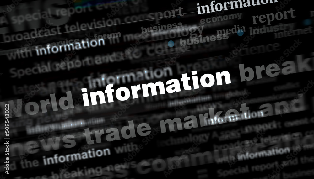 Headline titles media with Information and communication 3d illustration Headline titles media with Information and communication 3d illustration