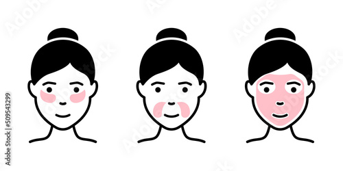 Woman with Eye Gel Patch and Mask Silhouette Icon. Patch Under Eye and Mouth, Face Beauty Mask Pictogram. Facial Cosmetic Anti Aging Procedure Icon. Isolated Vector Illustration