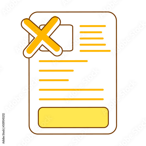 Decline application semi flat color vector object. Full sized item on white. Resume for job. Candidate rejection simple cartoon style illustration for web graphic design and animation