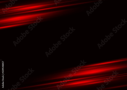 Abstract red speed neon light effect on black background vector illustration.
