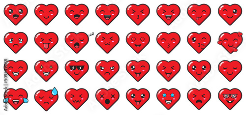 Cute love emoticon cartoon illustration