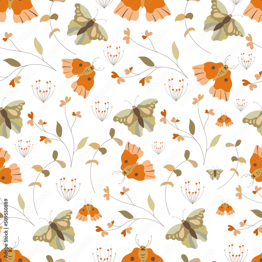 Fototapeta premium seamless pattern with cute butterfly background