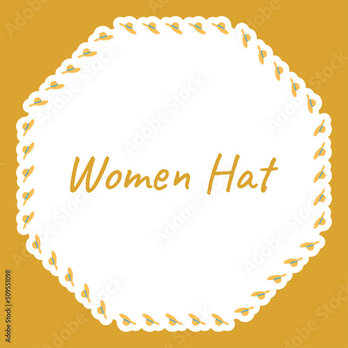 Border with Women Hat for banner, poster, and greeting card