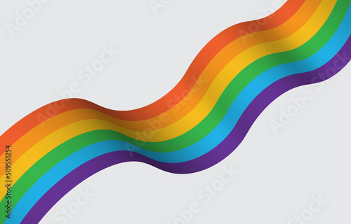 pride month colorful rainbow wave stripe ribbon smooth wallpaper Background. LGBT flag signal love