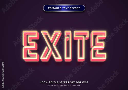 Exit neon text editable effect