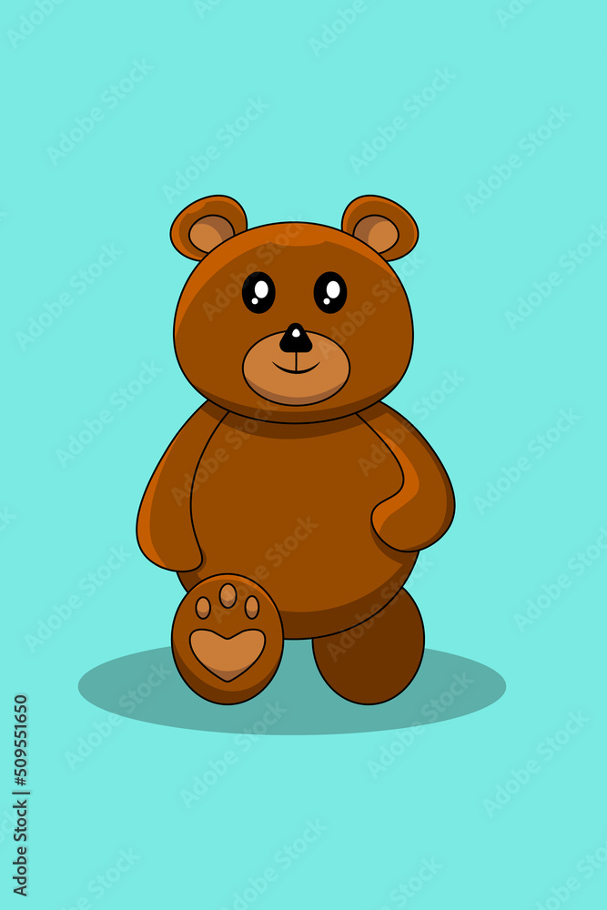Cute Walking Bear Cartoon Illustration Cute Walking Bear Cartoon Illustration