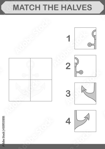 Match halves of Anchor. Worksheet for kids