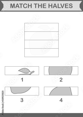 Match halves of Lemon. Worksheet for kids